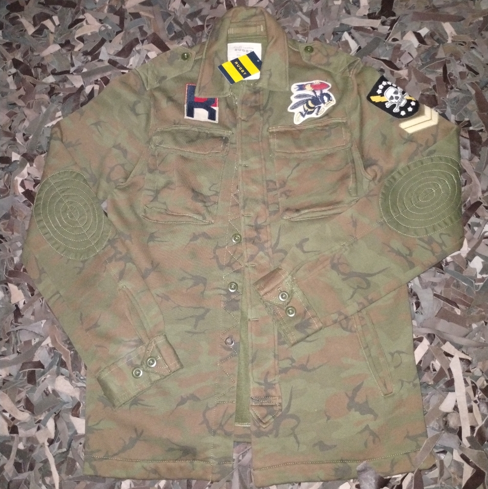 🔥Vtg Rugby Ralph Lauren Military Fleece/Jacket.